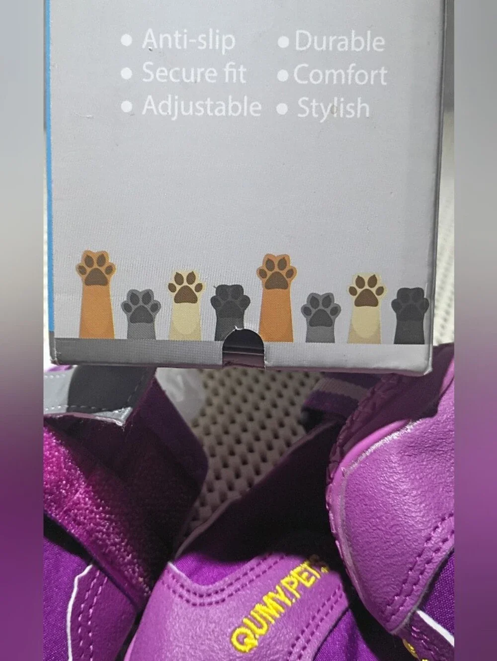 DOG SHOES full set QUMY Pet purple Sz 4 PERFORMANCE Full Adjust BRAND-NEW tags